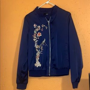 Bomber letterman jacket silk
